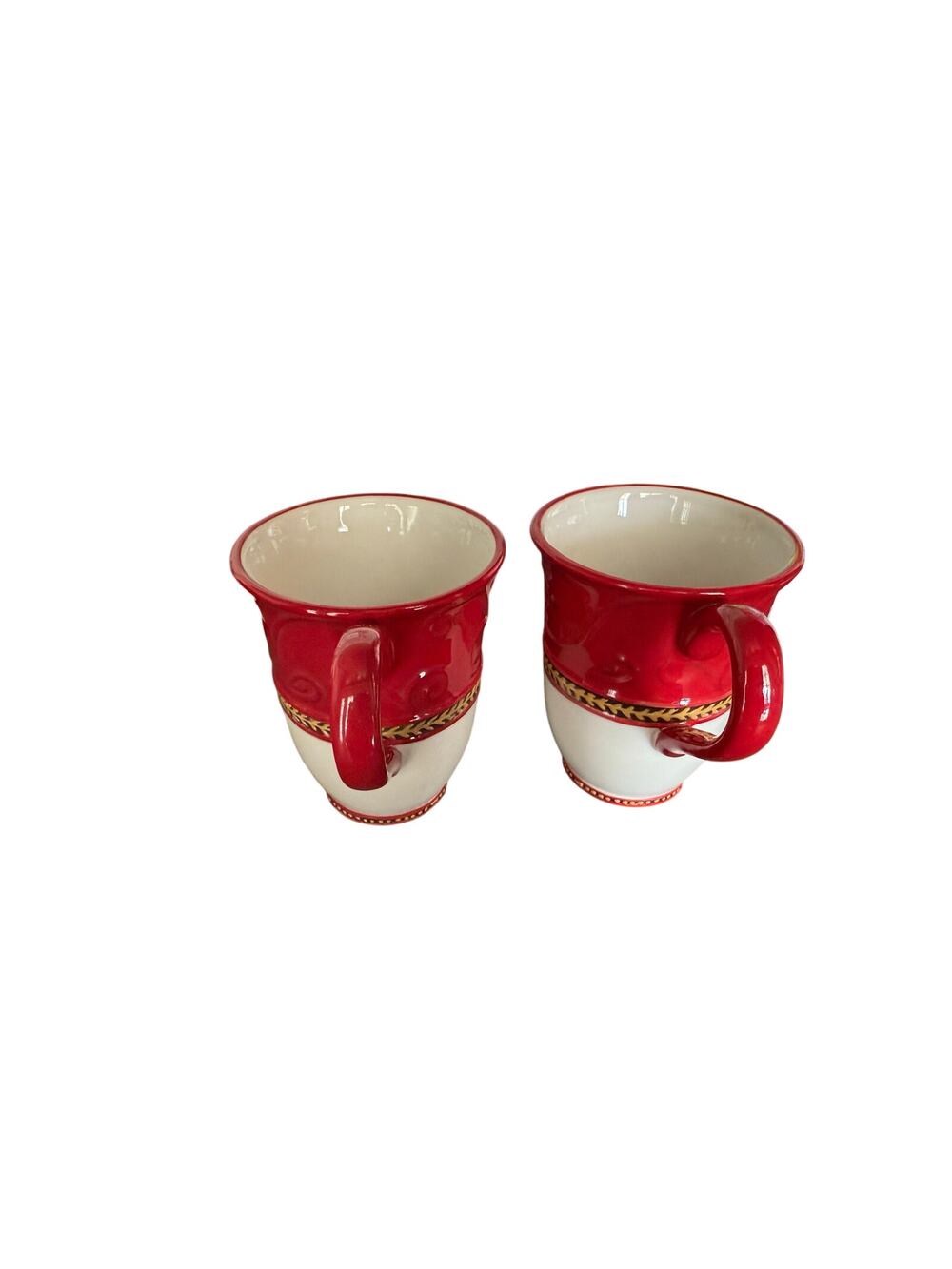 Fitz and Floyd Holiday Home coffee mugs, 2 mugs
.